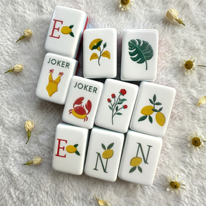 Modern Portable Ocean Themed 36mm Acrylic American Mahjong Set Custom Creative Numbered Hand Rub Mahjong Tiles <b>Folding</b> <b>Legs</b> 4 - Product Image 2
