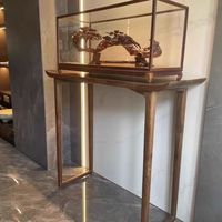 Nouvelle console murale en bois massif de style chinois, table d'entrée longue pour hôtel, meuble d'entrée inspiré du Zen, table relevable