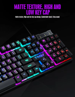 Clavier et souris filaires pour jeux T-Wolf TF200, vente flash, 104 touches avec éclairage LED pour PC, ordinateur portable