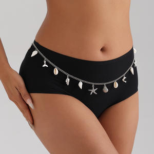 Summer Ocean Beach Style Shell Starfish Conch Pendentif Chaîne de taille Femmes <span class=keywords><strong>Layd</strong></span> Chaînes de corps Ceinture Accessoires Femme - Product Image 2