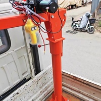 Grue électrique pour véhicule 12V/24V, grue portable pour camionnette, petit palan simple/double pliable, capacité de charge 500kg-1000kg, télécommande