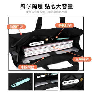 Oukchi Business Tote <b>Bag</b> 390x300x9cm Oxford Cloth Waterproof <b>Document</b> Case Meeting Briefcase - Product Image 4