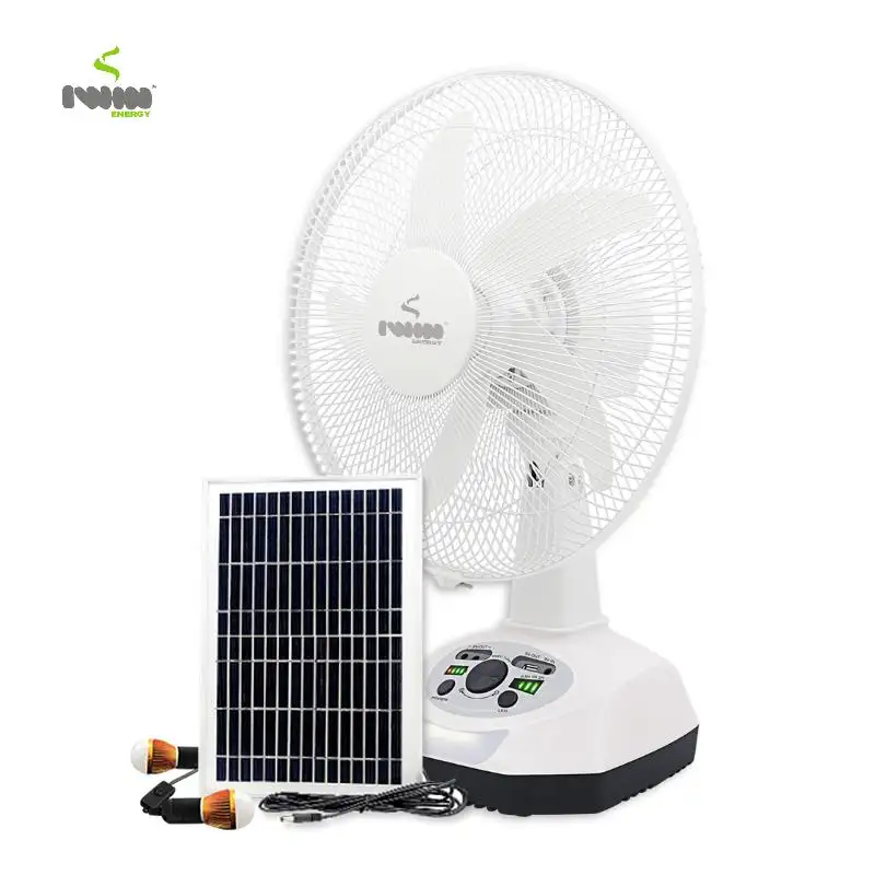 2023 New 14 inch standing solar fan mute large wind multifunctional night light for cell phone charging