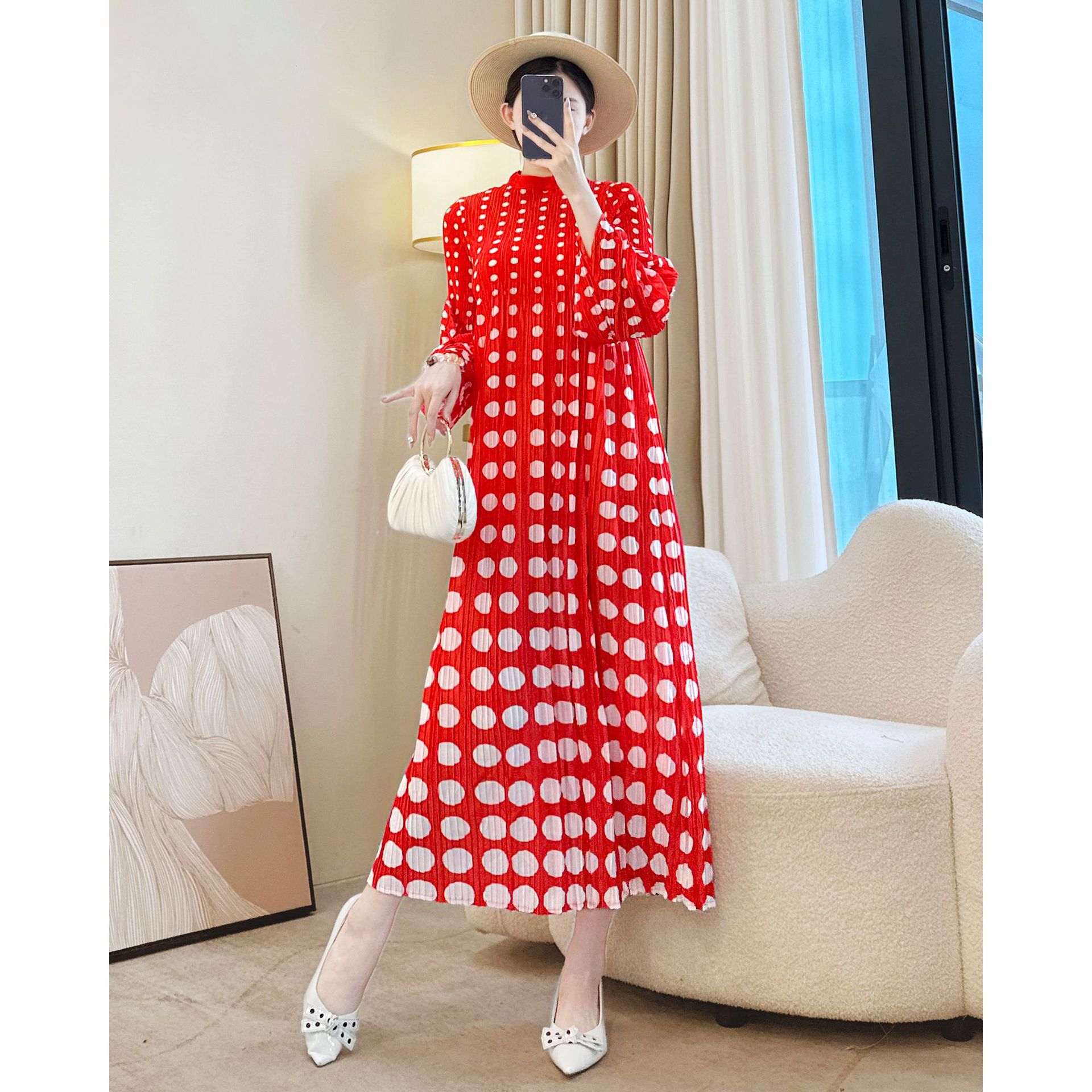 red and white polka dot maxi dress HOT ! Polka Dot White And Red Maxi Dress 40s Red White Polka Dot Dress Red Polka 40s Polka Dot Dress