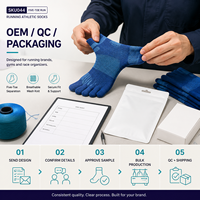 Chaussettes de course athlétiques B2B à cinq doigts pour kits d'entraînement et programmes de course, avec options de tailles graduées