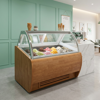 Vitrine Réfrigérée pour Crèmes Glacées et Gelatos, Congélateur à Air pour Glaces et Sucettes Glacées