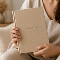 Journal guidé personnalisé LABON en lin – Agenda de bien-être et de pleine conscience avec questions quotidiennes, couverture rigide, logo gaufré – Cadeau de bien-être personnalisé