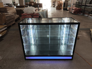 72inch Tall Glass Display Showcase With LED Lighting Aluminum Frame Eco-Friendly Design for Smoke Shops Glass Showcase - Product Image 3