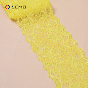 Tissu en dentelle africaine, tissu en dentelle brodée, tissu jacquard à motifs floraux, tricoté élastique pour robes de mariée et sous-vêtements - Product Image 3