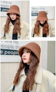 Chapeaux d'hiver de mode pour dames de haute qualité Chapeau seau adulte tricoté en tissu chaud - Product Image 4