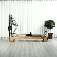 Équipement de Pilates professionnel pour salle de sport, Reformer de Pilates en bois de chêne avec demi-tournebrise 2-en-1, cadre en alliage d'aluminium, logo personnalisé