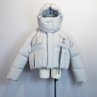 Doudoune Personnalisée à Capuche avec Multiples Poches Fonctionnelles, Coupe-Vent et Résistante à l'Eau, Manteau d'Hiver Homme en Duvet de Canard Style Techwear