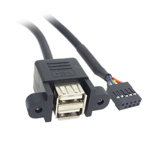 สายต่อ USB แบบสองชั้น 9 พิน ไปยังดูปองท์พร้อมรูสกรูสำหรับเมนบอร์ด - Product Image 1