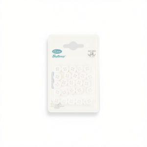 กระดุมอิลัน 1.0 ซม. 32 ชิ้น พลาสติกสีขาว สำหรับงานเย็บปักถักร้อย - Product Image 2