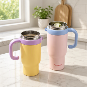 Vaso Térmico Personalizado con Logotipo, 850 ml, Acero Inoxidable, Portátil, para Auto, Doble Aislamiento al Vacío, para Bebidas Frías y Calientes, con Asa - Product Image 3