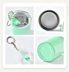 Offre Spéciale – Mini Verre à Shot en Acier Inoxydable avec Porte-clés et Bouchons en Caoutchouc, Gobelet de Sublimation 3oz - Product Image 2