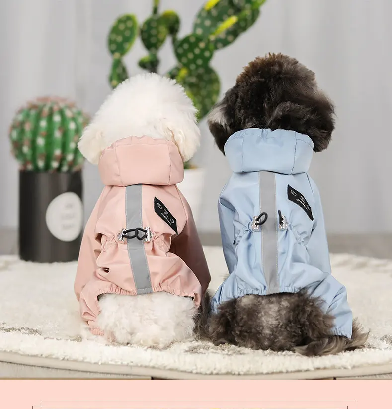 Roupas para animais de estimação, capinha impermeável e reflexiva para animais de estimação