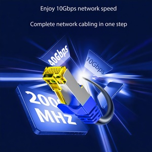 สายแพทช์แลน Cat8 ความเร็ว 40000Mbps แบบป้องกันสองชั้น ทองแดงเปลือย OFC หัว RJ45 ประสิทธิภาพสูง ผ่านการทดสอบ Fluke สายเชื่อมต่อเครือข่ายอีเธอร์เน็ต - Product Image 1