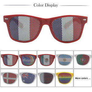 <span class=keywords><strong>Gafas</strong></span> de sol personalizadas con bandera, EE. UU., Reino Unido, Francia, Italia, Alemania, pegatina estenopeica para fanáticos, evento de fútbol de país, <span class=keywords><strong>gafas</strong></span> de sol Rojas - Product Image 4