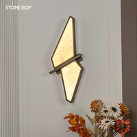 Applique murale moderne de luxe en acier inoxydable avec abat-jour en plâtre en forme de flocon de neige, lampe murale d'ambiance pour salon, chambre et hôtel