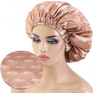 Bonnet de nuit quantité minimale de commande bas avec logo et motif personnalisés Bonnet en satin réversible pour le sommeil des femmes vente en gros - Product Image 4