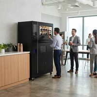 Máquina expendedora de café interactiva con pantalla táctil grande de 27 pulgadas, para bebidas frías y calientes, 24 horas, sin personal, para aeropuerto, centro comercial u oficina.