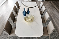 Table à manger rectangulaire en marbre, mobilier italien, ensembles de salle à manger, utilisation en restaurant et hôtel, vente en gros