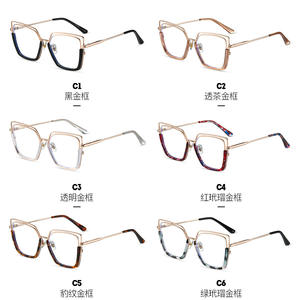 Monture de lunettes en métal TR90 87317, rectangulaire, monture intégrale, protection anti-lumière bleue, lunettes unisexes - Product Image 5