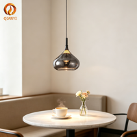 Lampe suspendue créative pour restaurant, cuisine, salle à manger, bar, en aluminium fumé et verre, pour cuisine