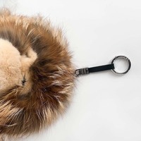 Peluche singe en vraie fourrure de renard - Taille géante, breloque de sac / pendentif de sac à dos pour enfants