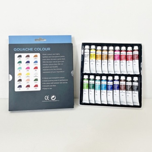 Nouveau produit, peinture <span class=keywords><strong>gouache</strong></span> <span class=keywords><strong>professionnelle</strong></span> non toxique, lavable, en aluminium, 12 ml, 18 couleurs, en gros - Product Image 1