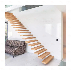 <span class=keywords><strong>Escaleras</strong></span> Flotantes de Madera Sólida con Luz LED, Barandilla Moderna de Hierro y Vidrio para Interiores, <span class=keywords><strong>Escaleras</strong></span> Rectas Resistentes para Vestíbulo de Villa - Product Image 3