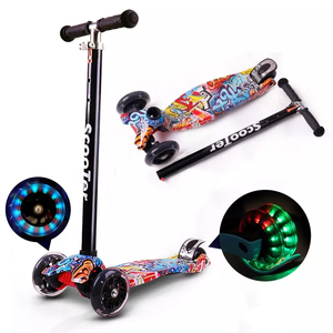 Patinete plegable de color negro con 3 ruedas para niños, scooter de movilidad, precio al por mayor de fábrica, 2023 - Product Image 3