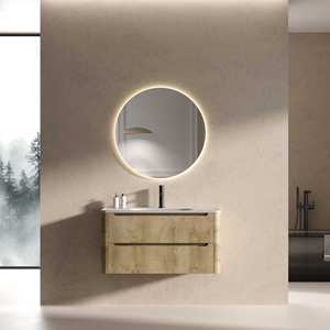 Mueble de Baño Moderno Minimalista Personalizado OEM, Resistente al Agua, Colgante de Pared, Gabinete de MDF, Lavabo de Piedra, Diseño Rectangular, para Uso en Hogar y Hotel - Product Image 4