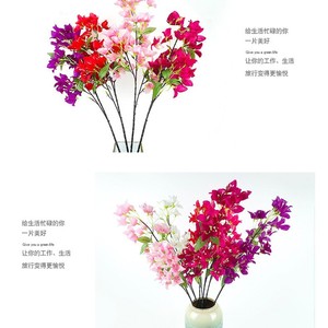ดอกเฟื่องฟ้าประดิษฐ์ กิ่งเดี่ยว สีชมพู ดอกไม้ผ้าไหมสำหรับตกแต่งบ้าน แขวนผนัง จัดดอกไม้ - Product Image 4
