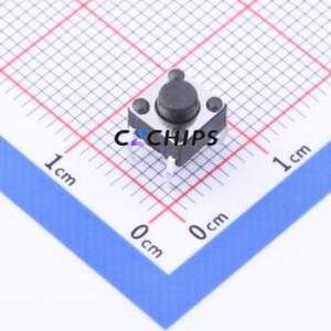 TC-6610-5-350G Tactile Switch Through hole Component (THT),6x6mm Switch Single Pole Single Throw Round Button 3.5N Through Hole - Product Image 1