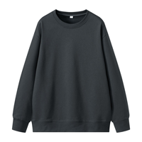 Fabricants de vêtements personnalisé automne nouvelle couleur unie 430 grammes col rond sweat ample surdimensionné unisexe haut à manches longues