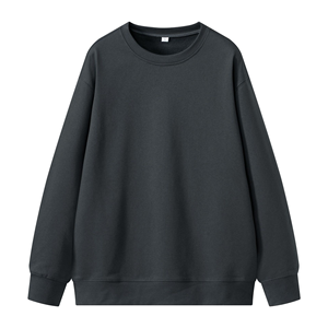 Fabricants de vêtements personnalisé automne nouvelle couleur unie 430 grammes col rond sweat ample surdimensionné unisexe haut à manches longues - Product Image 3