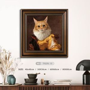 Reproduksi seni dinding kucing lucu lukisan minyak terkenal dengan bingkai kustom untuk ruang tamu atau Dekorasi kamar tidur - Product Image 2