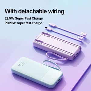 Custom Logo 20000mAh Fast <b>Charging</b> Power Bank with PD 22.5W External Battery and Phone Cables 10000mah 20W Output Power - Product Image 5