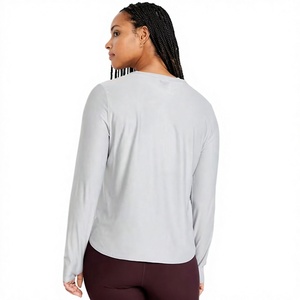 Best Seller Women's <b>Long</b> Sleeve <b>Tee</b> Classic Crew Neck Basic <b>Shirt</b> Soft Cotton Jersey Private Label Casualwear Manufacturer - Product Image 3