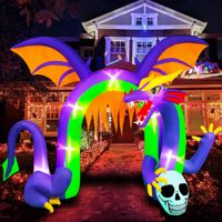 9ft Halloween diable dragon décoratif éclairé vacances arc gonflable cour festival en plein air Halloween arc gonflable décors
