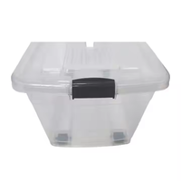 Sac de rangement en plastique transparent durable de 12 gallons avec couvercle et roulettes