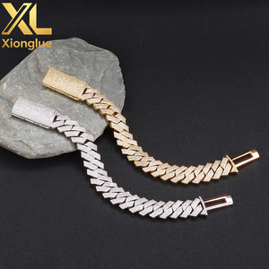 Personalized Hip Hop Jewelry Bling Iced Out 5A Zircon Rhombus Prong Cuban Link Chain Bracelet for <b>Men</b> - Product Image 6