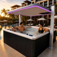 Spa de jardin extérieur 5 personnes avec massage, jacuzzi, bain à remous, grand bain à remous Balboa, piscine de jardin, fabrication chinoise