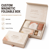 Boîte rigide magnétique à fermeture par pression au toucher doux de qualité supérieure pour influenceurs de café, boîte magnétique avec expérience d'ouverture luxueuse