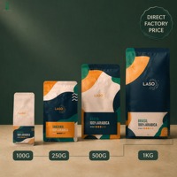 Sacs d'emballage alimentaire à fond carré refermables imprimés sur mesure avec fermeture éclair supérieure et structure en LDPE + PET de qualité alimentaire pour les marques de détail