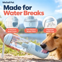 Bouteille d'eau portable pour chien OEM ODM 330 ml avec un bouton pour le débit d'eau, un couvercle de protection et un bouchon de remplissage séparé pour les voyages