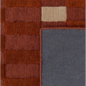Modern Rust Geometric Area Rug Hand Tufted Textured Pattern Premium Wool Carpet Contemporary Living Room Bedroom <b>Floor</b> Decor Mat - Product Image 4