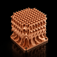 Muestras de Núcleo de Disipador de Calor Poroso Impreso en 3D de Cobre Personalizado para I+D Térmico en Electrónica